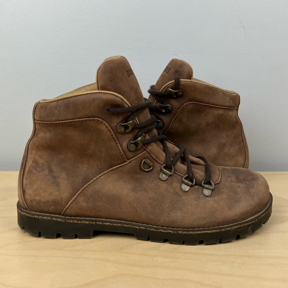 Birkenstock Women’s Size 40 / 9.0 Jackson Brown Leather Boots Lace Up Minimalist - Picture 2 of 12